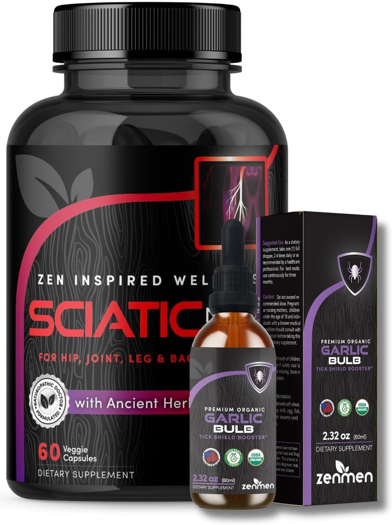 Zenmen Knoflook Tinctuur en Sciatic Zenuw Ondersteuning Bundle