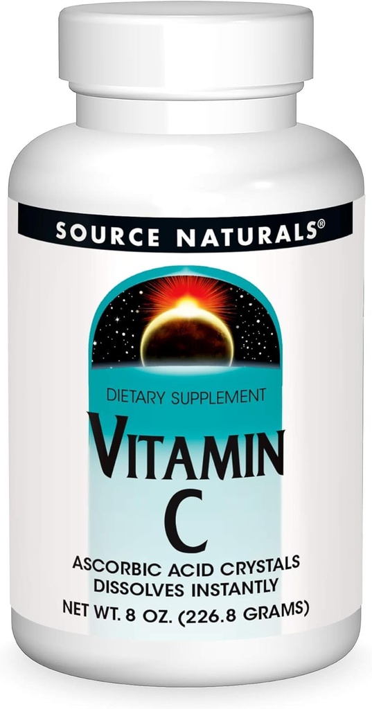 Bron Naturals Vitamine C - Ascorbic Acid Crystals Dat lost onmiddellijk, Dieetsupplement - 8 oz