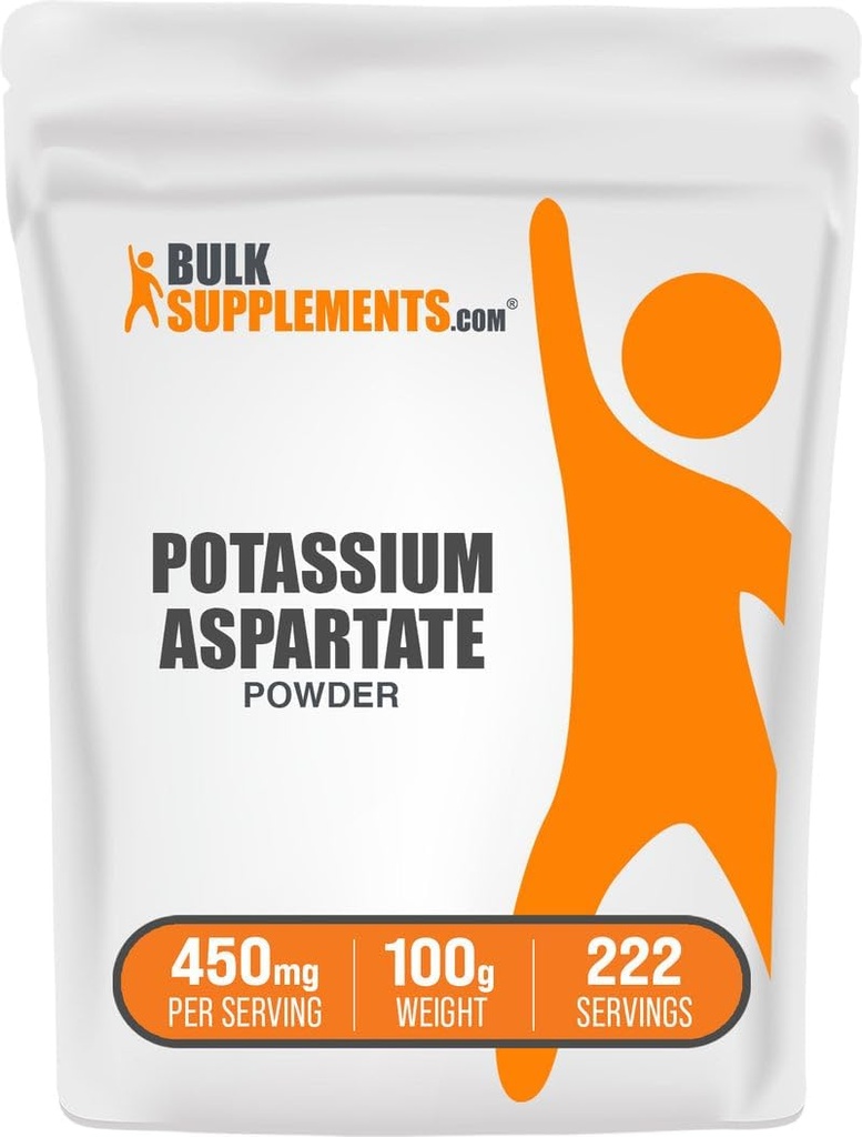 BulkSupplements.com Kaliumaspartaatpoeder - Mineral Supplement, voor Hydratatie Ondersteuning - Glutenvrij, 450mg (98mg Kalium) per Serving, 100g (3,5 oz) (Pack of 1)