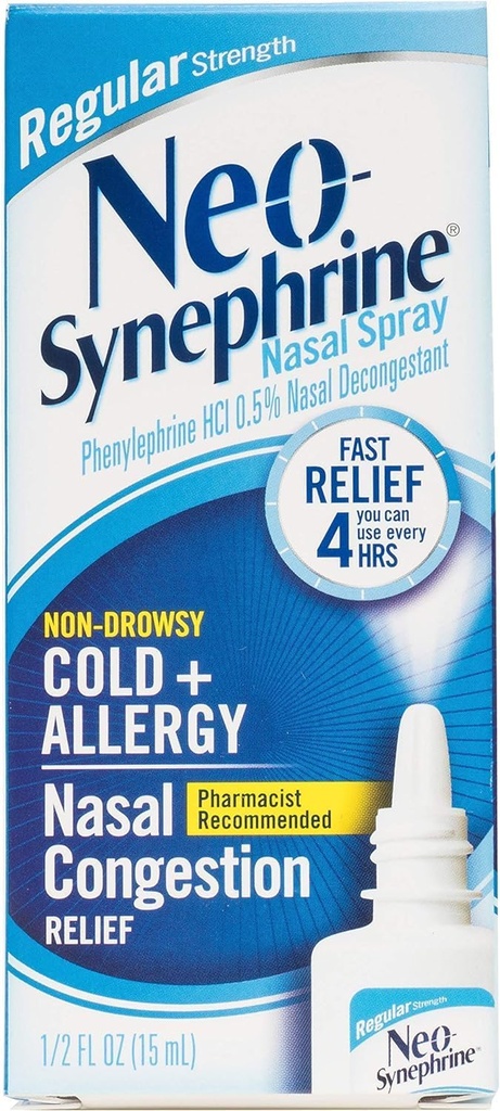 Neosyrephrine neus decongestant Spray Regelmatige sterkte 0,50 oz (VERPAKKING VAN 3)