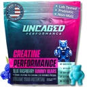 Creatine Monohydraat Gummies 5G - Delicious Blue Raspberry Flavor, Max Strength for Muscle Growth, Fast Absorbing for Men and Women - Premium All Natural, Lab Tested - 30 Serves