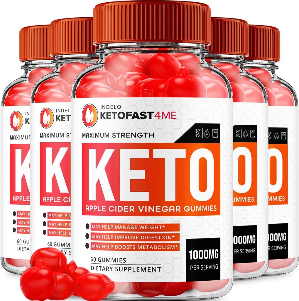 (5 Pack) KetoFast4Me ACV Gummies Advanced, KetoFast 4 Me ACV Gummies Apple Cider Vinegar Keto Fast 4 Me Weight Management ACV Gummies Keto Fast4Me Reviews Vitamine B12 Keto+acv, 1000mg (300 Gummies)