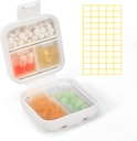 Dynippy Daily Pill Organizer 5 Compartments Portable Vocht Proof Small Pill Case voor Pocket Purse Travel Pill Box Portable Medicine Vitamine Fish Oil Holder Container (Wit)