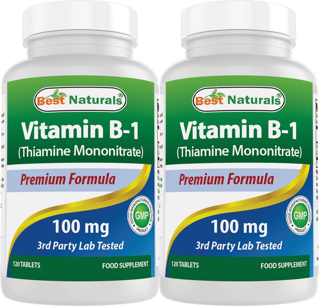 Best Naturals Vitamine B1 als Thiamine Mononitraat 100 mg 120 tabletten (120 telling (verpakking 2))