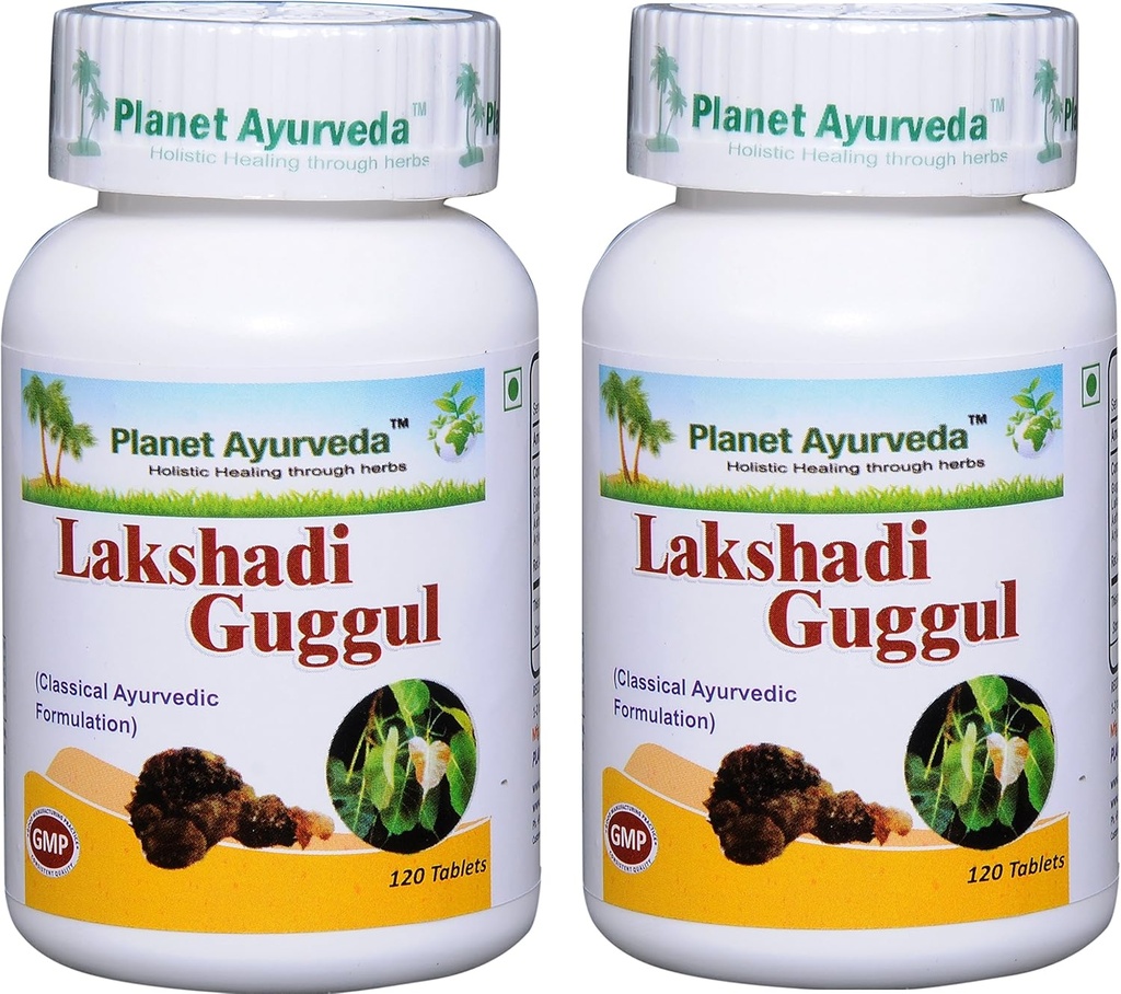 Planeet Ayurvda Lakshadi Guggul - Kruidentabletten, 100% natuurlijk - 2 flessen (Elke fles bevat 120 tabletten)