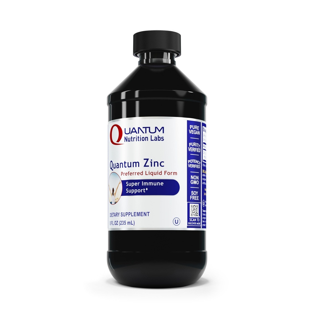 Quantum Nutrition Labs Liquid Zink Supplement Drops - Zinksulfaat Tinctuur voor volwassenen, 25mg per Serving, Metabole Functie & Immuun Ondersteuning - 8 Fl Oz Fles