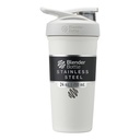 BlenderBattle Strada Shaker Cup Geïsoleerde roestvrij stalen waterfles met draad Whisk, 24-Ounce, wit