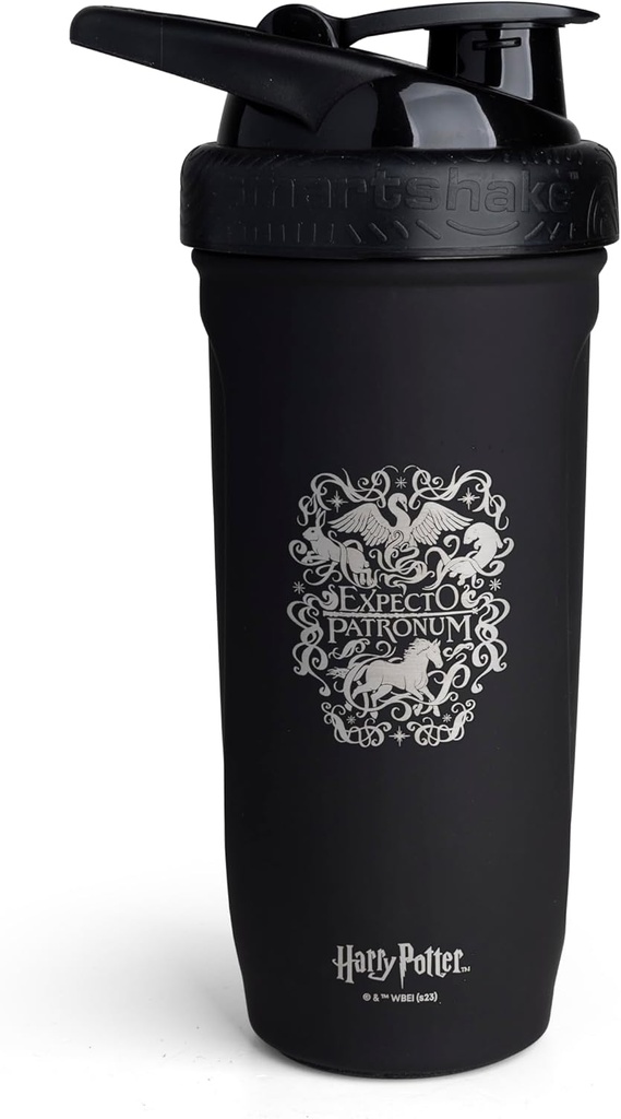 Smartshake Versterken Roestvrij staal Harry Potter Expecto Patronum Style Shaker Bottle (900 ML /30oz) Lichtgewicht Weerstand Sport Shaker Bottle met een Zachte Lid 