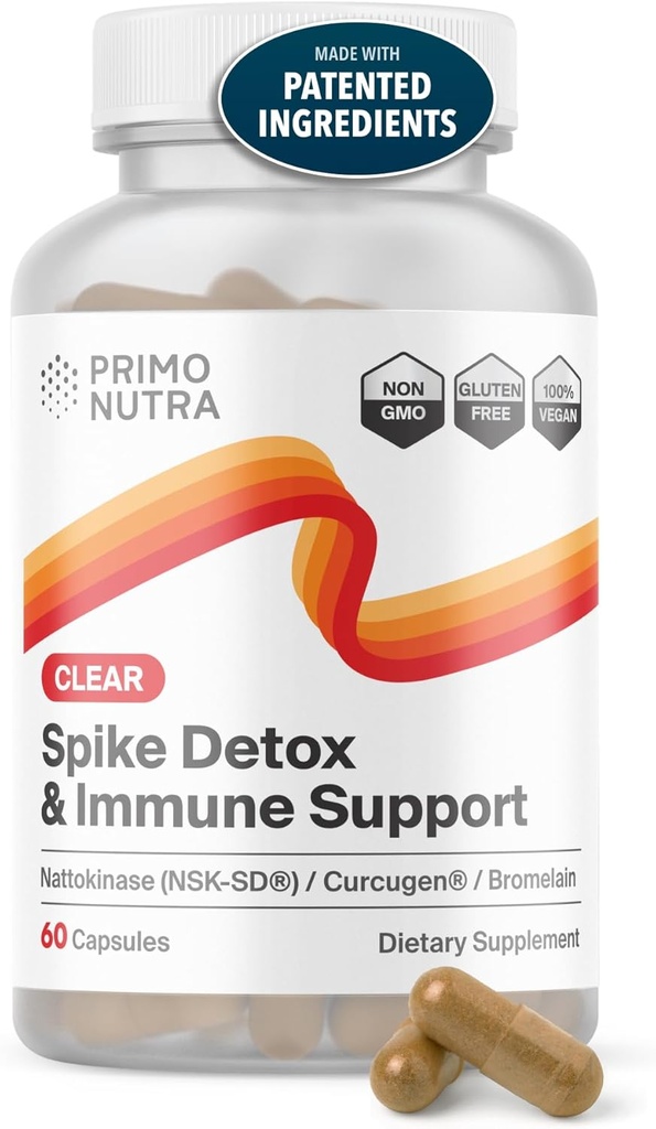 Spike Detox Supplement met Branded Nattokinase (NSK-SD), Bromelain, Branded Curcumin 500mg (Curcugen) en Moleculaire Waterstof - Krachtige Foreign Protein Cleanse