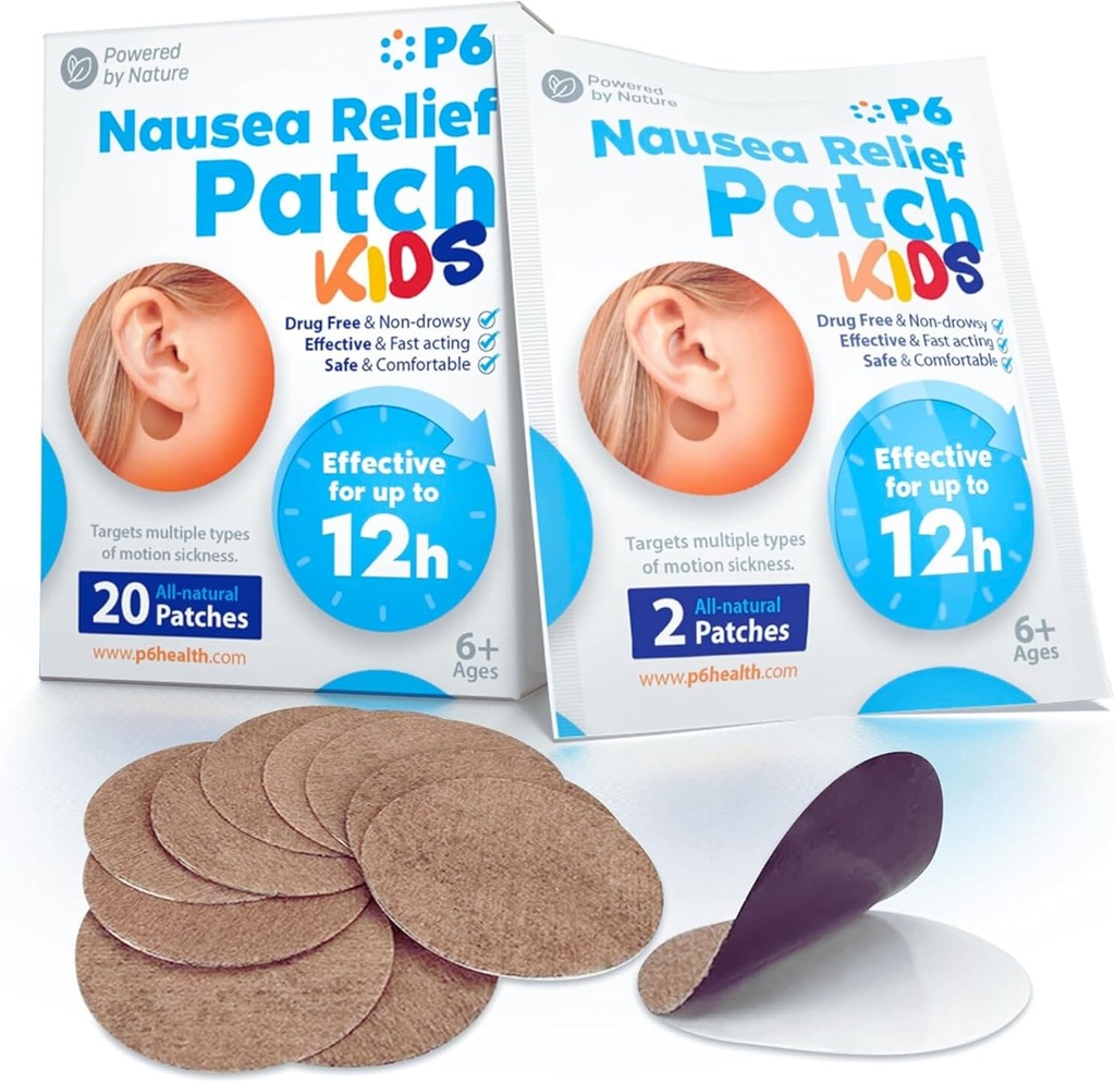 P6 Beweging Ziekte Patches voor kinderen - Alle Natuurlijke Zee Ziekte Patches voor Cruise en Auto - Niet Drowsy Motion Patch voor Kinderen - Veilige Beweging Ziekte Patch voor Reizen
