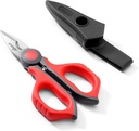 LIVINGO elektrische schaar: 6 Inch Sharp Heavy Duty Wire Shears - Roestvrij staal gekartelde Notch Blade met riemclip, Stripper Fiber Optic, Crimping Aluminium koper Zachte kabellijn