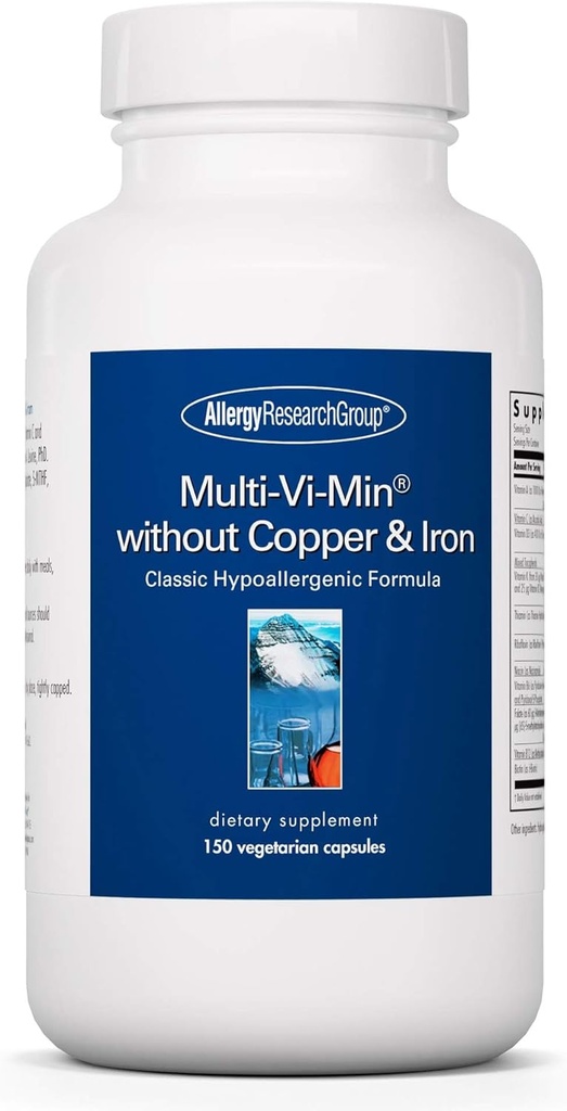 Allergie Research Group - Multi-Vi-Min zonder koper en ijzer - Hypoallergeen - 150 Vegetarische Capsules