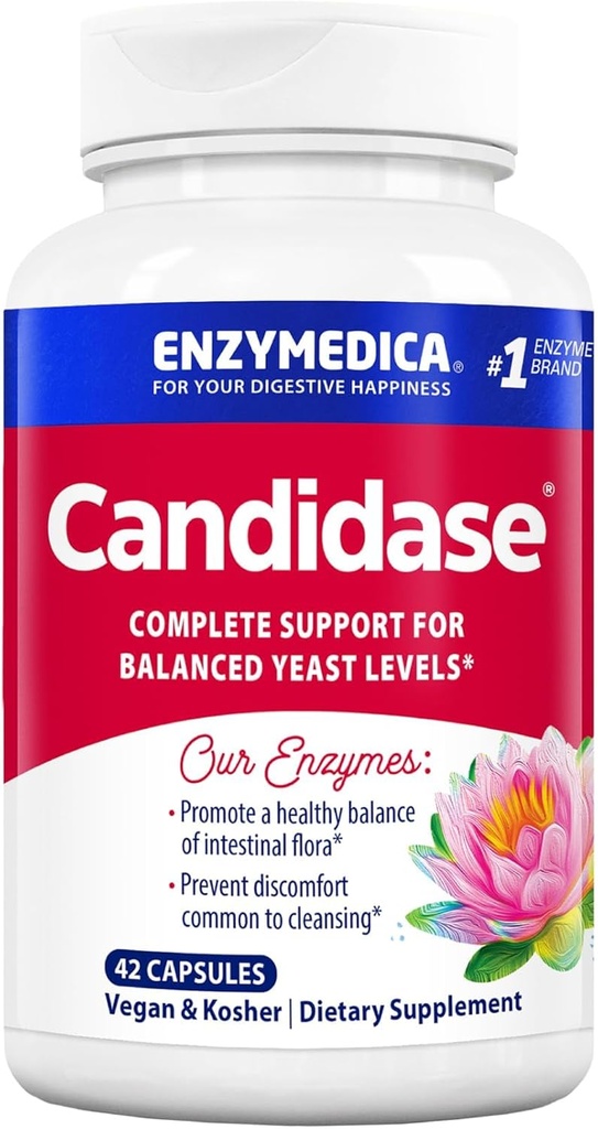 Enzymedica, Candidase, Digestive Enzymes for Gentle Cleansing Support, Gut Health & Digestion, 42 Count