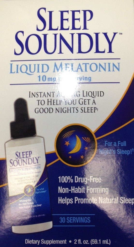 Sleep Soundly Liquid Melatonine 10mg, Instant Acting Sleep Formula, 30 porties, 2 Fl Oz (verpakking van 1)