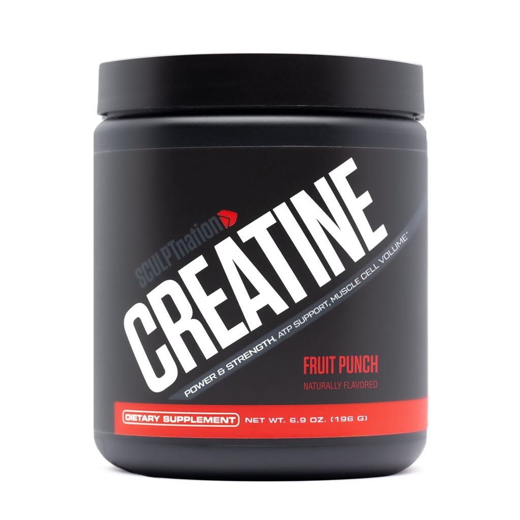 Sculpt Nation by V Shred Creatine - Premium Creatine Monohydraat Poeder ter ondersteuning van spieren, energie en hersenfunctie, Fruit Punch Flavored Creatine - 30 Servers