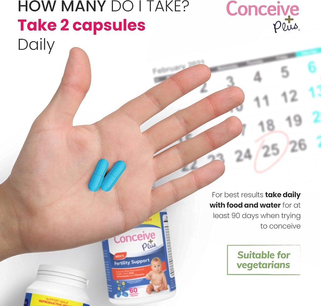 CONCEIVE PLUS Heren Motility Bundle Heren Vruchtbaarheid 60 + Motility Supplement 60 Capsules