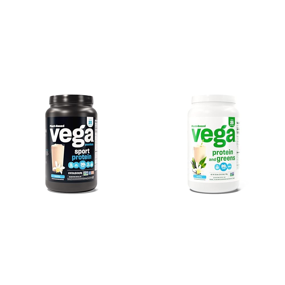 Vega Premium Sport Proteïne Vanille Proteïne Poeder en Proteïne en Groen Proteïne Poeder