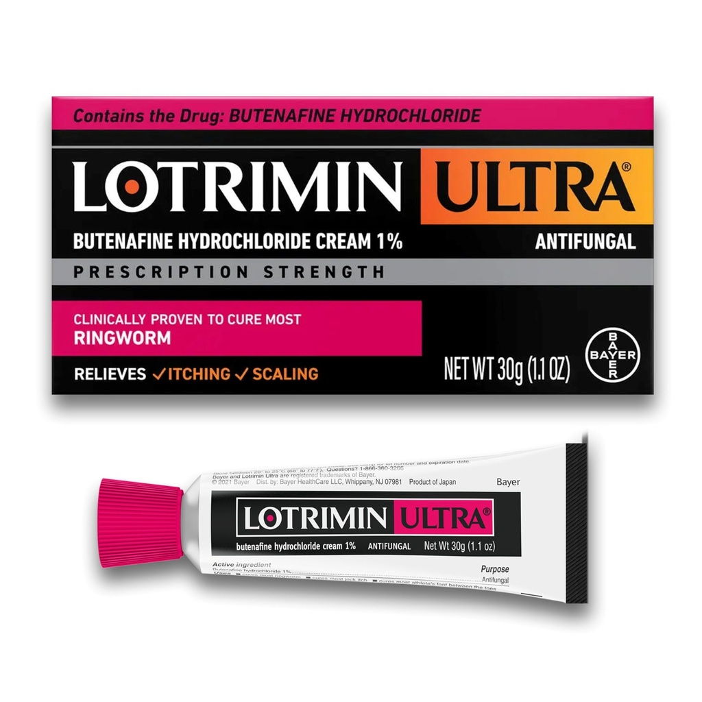 Lotrimin Ultra Ringworm Cream, Butenafine Hydrochloride 1%, effectieve antischimmelbehandeling van de meeste ringworm, 1,1 Ounce (30 Gram)