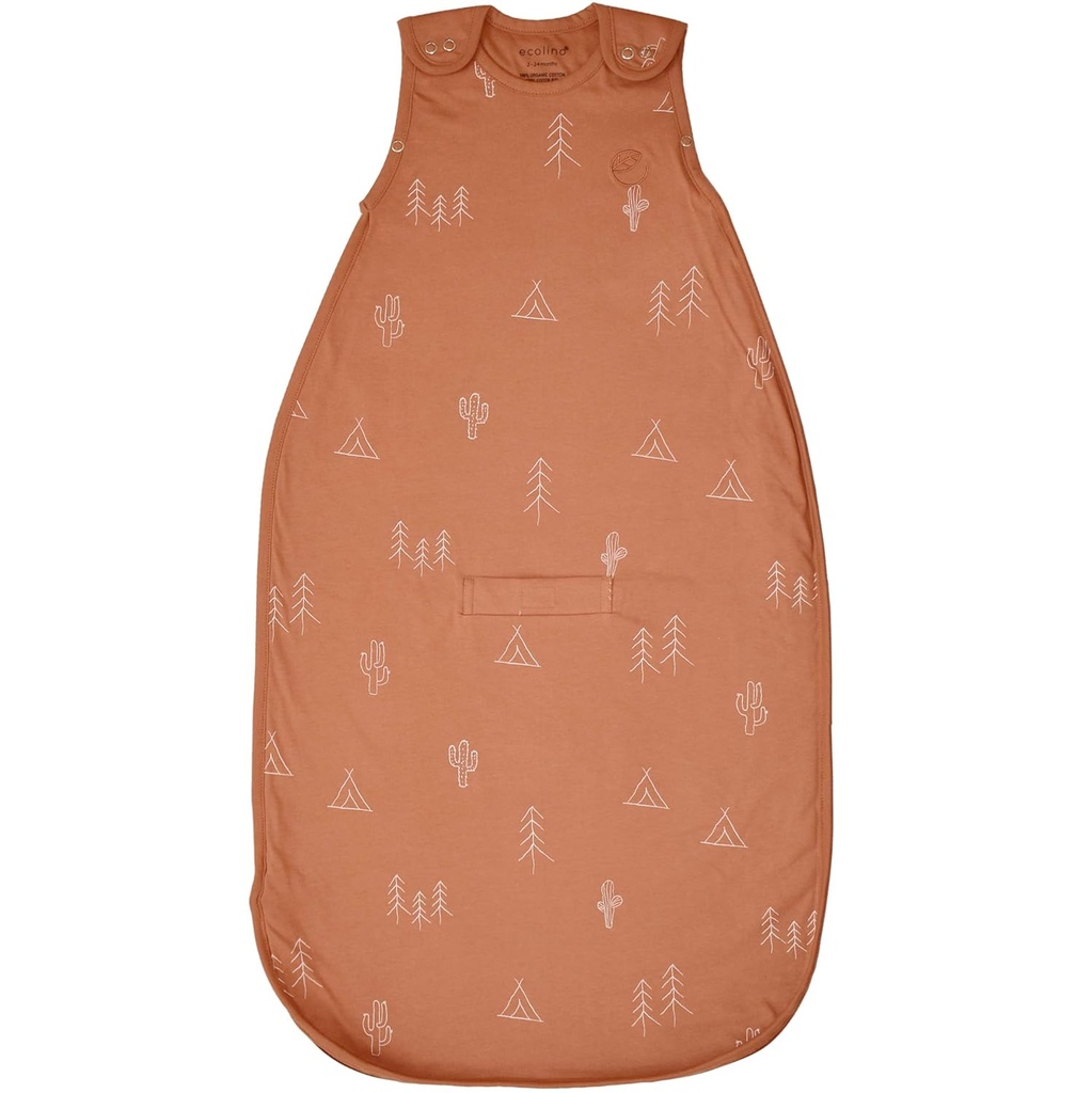 Ecolino Organic Cotton Baby Slaapzak - 2-Way Zipper Baby Draagbare Deken - Zuigeling tot Peuter Slaapzak Zak - 2 Maanden - 2 Jaar - Woestijn