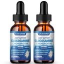 2 Pack Glucosamine Chondroitin MSM Liquid Drops - Extra sterkte Joint Support Supplement voor volwassenen met Quercetin Boswelia, bromelaïne, Hyaluronzuur, Antioxidant Immune Support (4 Fl oz)