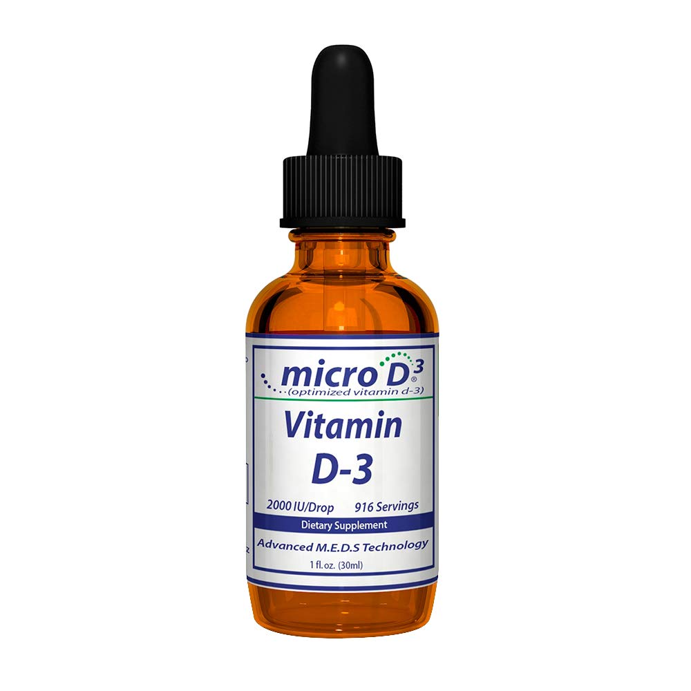 Nutrasal Micro D3 Vitamine D-3 Drops - hoog concentraat (2 miljoen IE) Vitamine D3 met nanotechnologie en tot 10x More Absorptie -1 oz (30 ml)