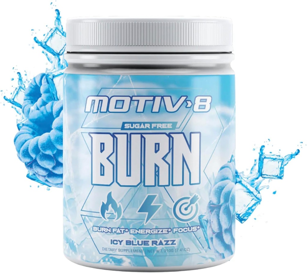 Motiv-8 Pre-Workout Peformance, Sugar Free Pre-Workout, Boost Energy en Focus, Verbetert workouts, Verbetert Mood (30 Servings, ICY Blue Razz)