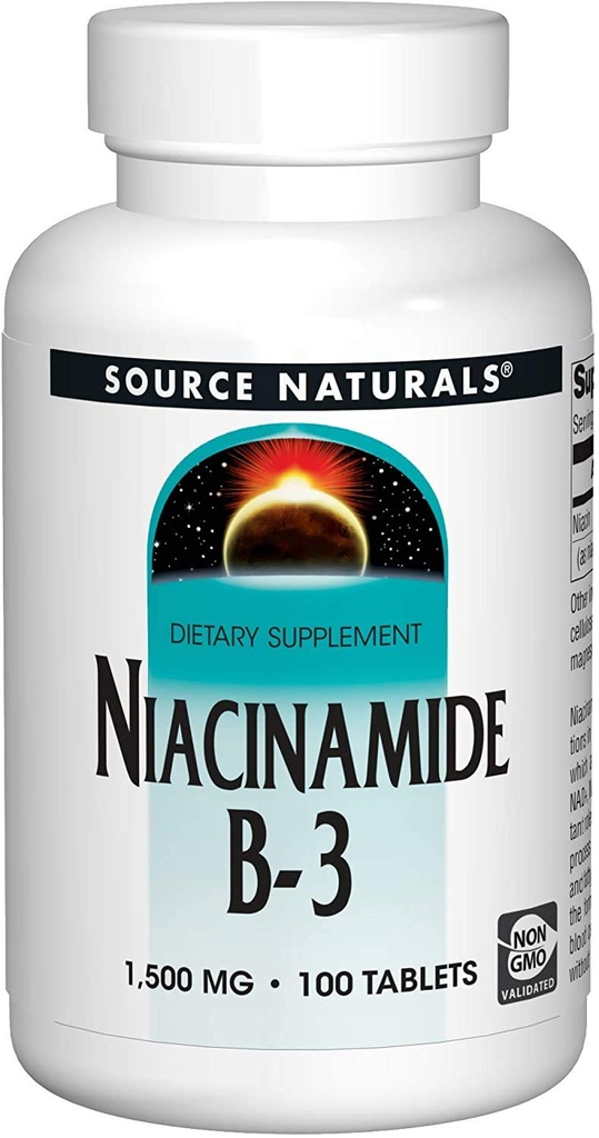 Bron Naturals Niacinamide 1500mg, 100 Tabs (2 Pack)