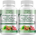 GREENPEOPLE Berberine Supplement met Ceylon Cinnamon - 120 Graaf Berberine 1500mg Berberine HCL Capsules met Bitter Melon/Artichoke Extracten & Natural Herbs for Immune Support 2 Pack