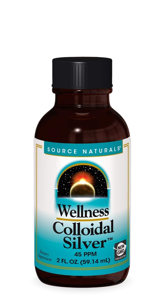 Bron Natuurlijken Wellness Colloïdaal Zilver 45 ppm, Ondersteunt Fysisch Welzijn* - 2 Fluid oz