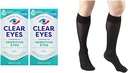Clear Eyes Gevoelige oogdruppels 2 Pack & Truform Sheer Compressie Stockings Vrouwen knie High 20 Denier Black Medium