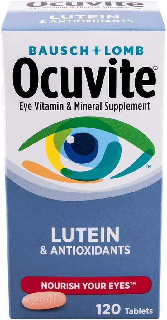 Bausch & Lomb Ocuvite Vitamine- en Mineraalsupplement voor ogen met luteïnetabletten, 240-Count