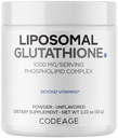Codeage Liposomal Glutathion Powder - 1.000 mg Vegan Reduced L-Glutathione per Serving, Liposomale Delivery - 2-maand supply - Unflavored - Fosfolipide - Non-GMO Glutenvrije - 2.22 Oz