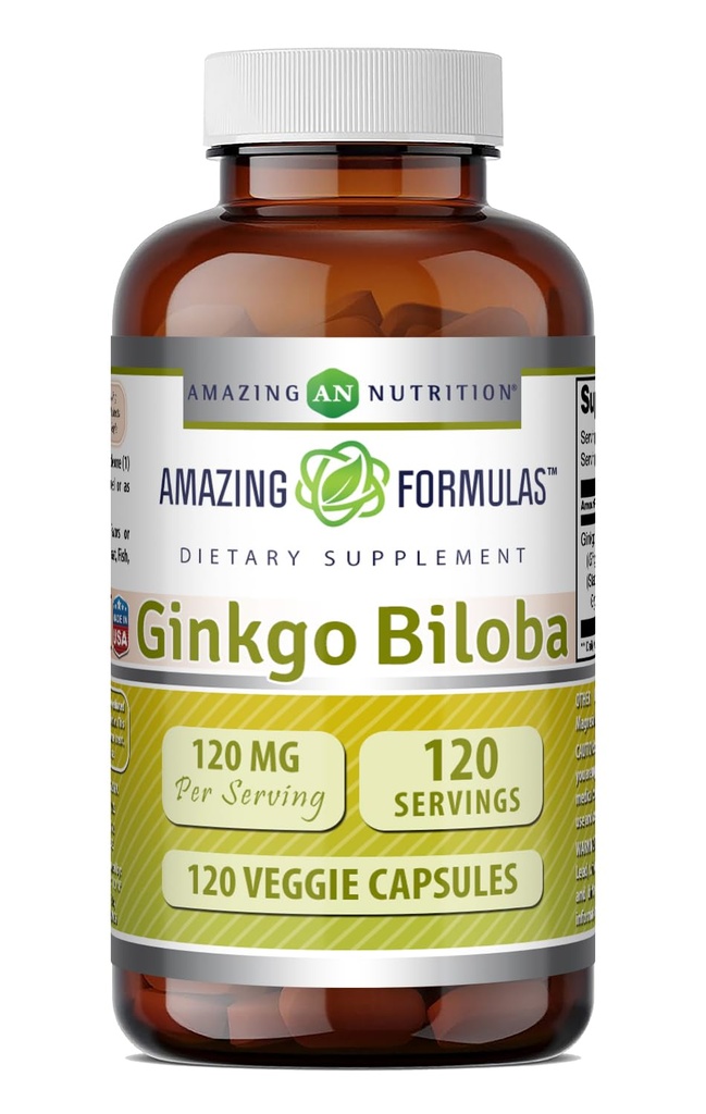 Verbazingwekkende Formules Ginkgo Biloba 120 Mg Supplement 120 Capsules 