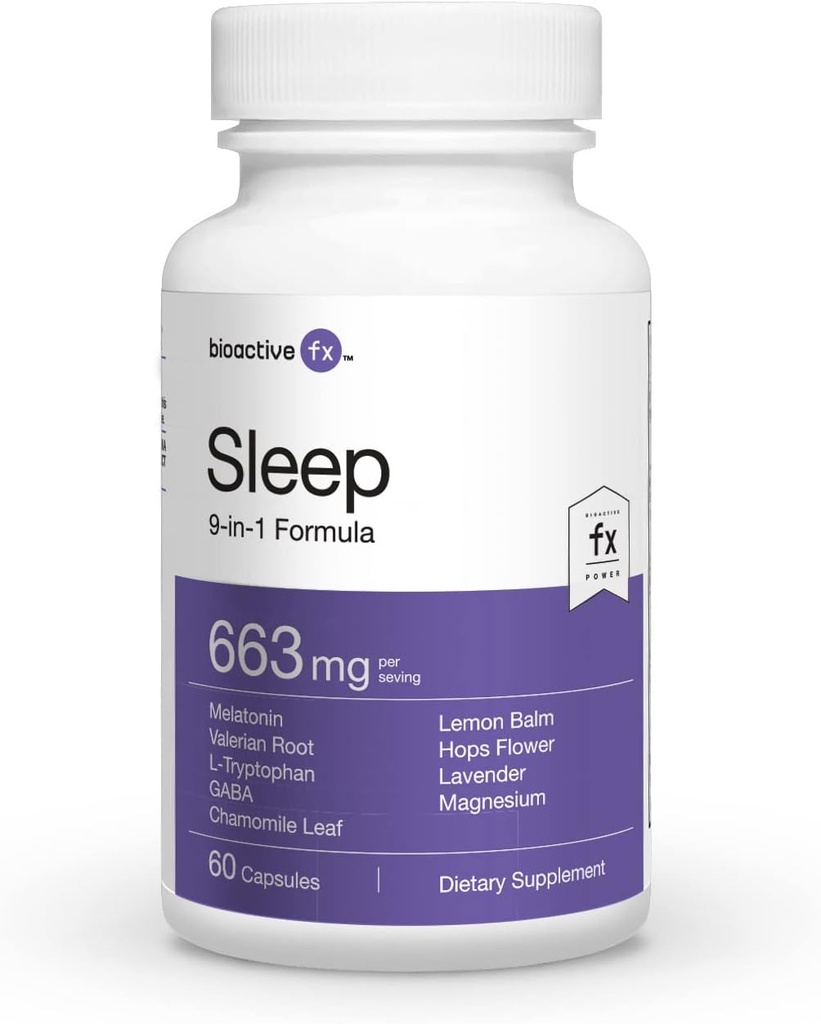 Slaap - 60 capsules - Alle natuurlijke -100% Drug-vrije slaaphulp en non-habit vorming- krachtige 9-in-1 Formule met een geavanceerde kruidencomplex