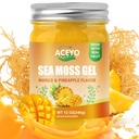ACEYO (12 OZ) Irish Sea Moss Gel Raw Vegan Mango Ananas Smaak 102 Vitaminen en Mineralen Wild Geoogste Non-GMO Immune Defense Booster Thyroid Digestieve Ondersteuning