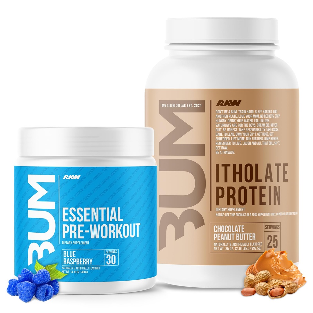 RAW Wei Isolaat Proteïne Poeder en essentiële pre-workout bundel
