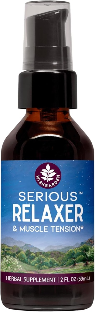 WishGarden Kruiden - Serious Relaxer, Organic Herbal Muscle Relaxer Supplement, Ondersteunt verlichting van spierspanning en pijnlijke spieren (2 Ounce Pump)