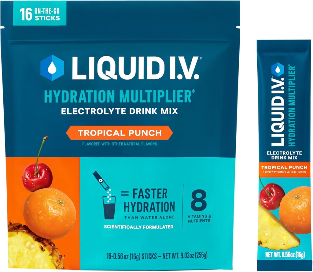 Vloeistof I.V.® Hydration Multiplier® - Tropische Punch - Hydration Powder Packets 
