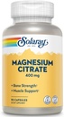 Solaray Magnesium Citrate - Pure Magnesium Citrate Capsules, Supplement voor Kalm, Bot Gezondheid, Cellular Energy, Hart & Muscle Support, 400mg per portie - 90 Vegan Capsules (Pack of 2)