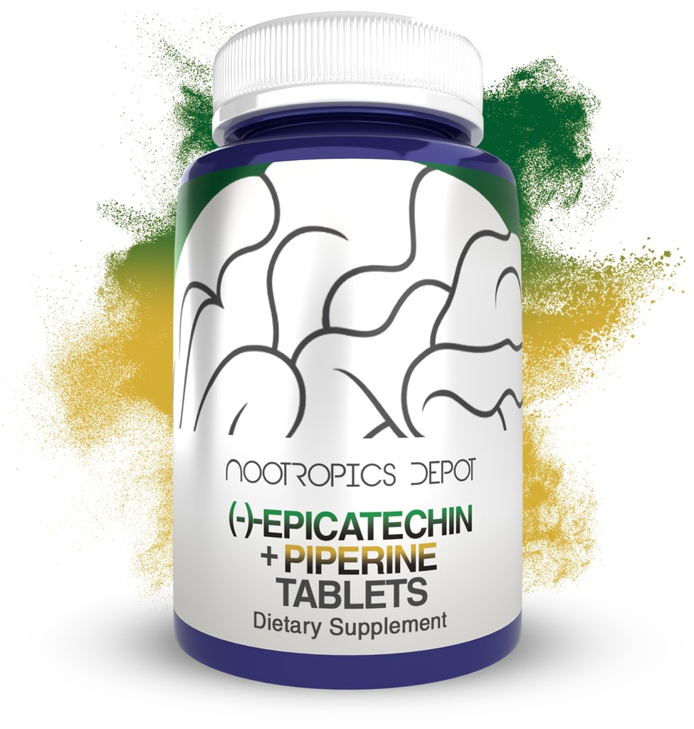 Nootropics Depot Epicatechin Tablets 200mg (−) -Epicatechin + 6mg Piperine for Bio availability 