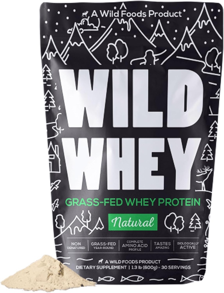 Raw Grass-Fed Whey Protein, Koude Process, Niet gedenatureerd, Pasture-Raised Cows, Low Carb, Keto, Paleo Friendly, GGO-Free, Gluten-Free, rBGH-Free, U.S.A Made, 480g Proteïne (1.32 Pound Unflavored)