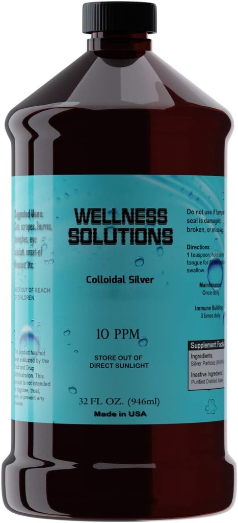 Colloïdaal zilver - Wellness Solutions - Vegan - Glutenvrij 32 fl. oz