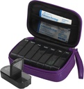 Weekly PU lederen pil Bag Organisator Case 2 keer per dag, AM PM Daily Pill Box te houden vitamine, visolie, supplementen en geneeskunde (Paars)