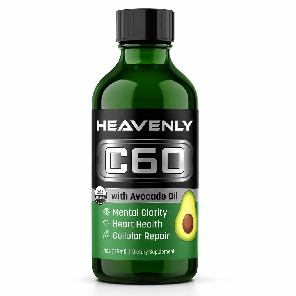 HNP Labs C60 Avocado Oil Cold Pressed Organic - Boost Energy, Mental Clarity, Slow Aging Naturally and Performance - 99,99% Gesublimeerde C60 USA Made Organic Avocado Oil