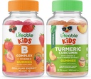 Lifeable B Complex Kids + Kurkuma Curcumin Kids, Gummies Bundle - Grote Proeverij, Vitamine Supplement, Glutenvrij, GGO-vrij, Kauwbare Gummy