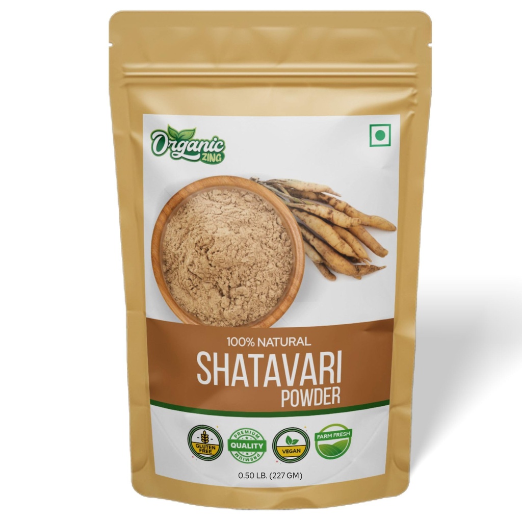 ORGANISCHE ZING Shatavari Powder Extract from Asperges racemosus Beneficial for Women's Health - 8 oz (227 gm) Pack of 1