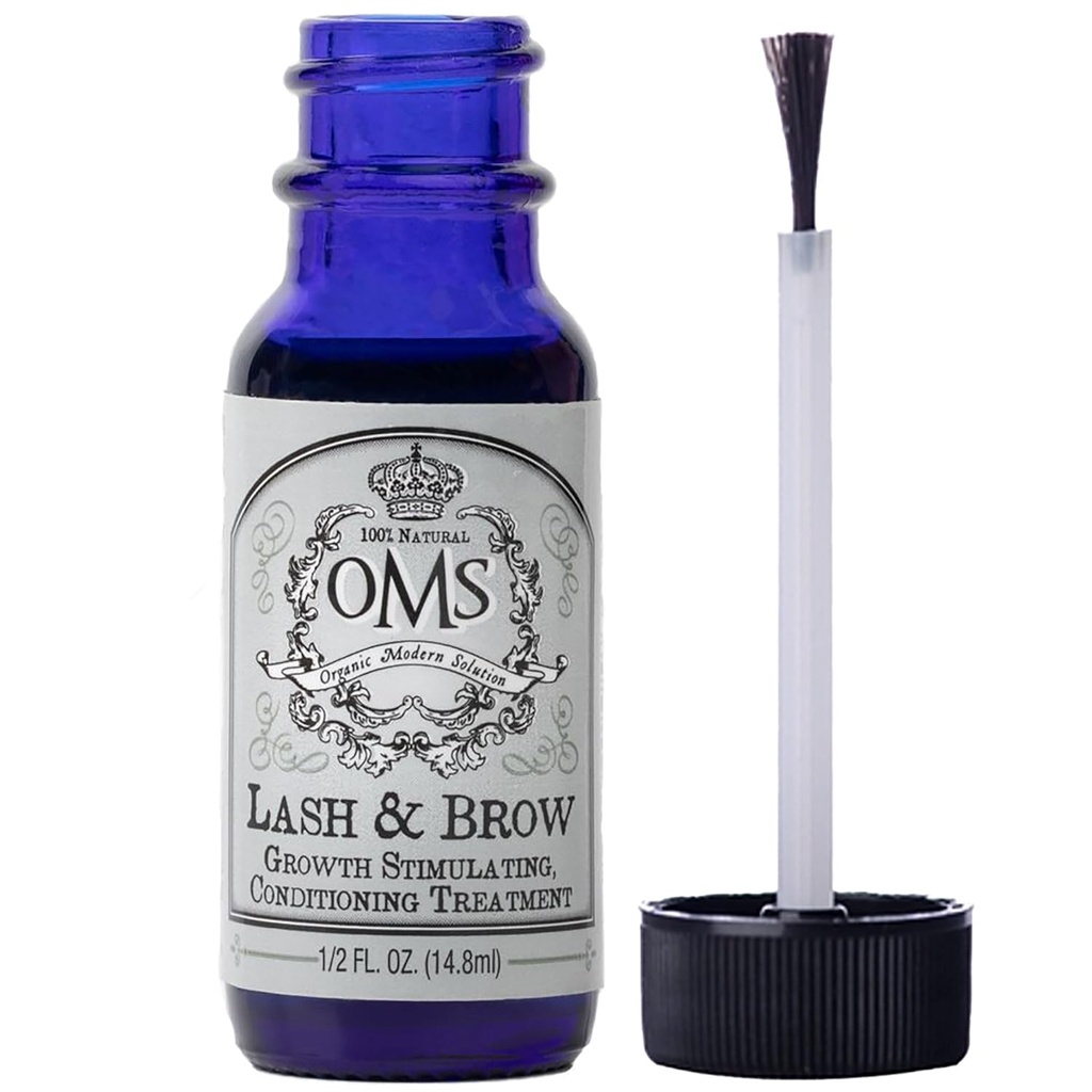 OMS Natural Eyelash Growth Serum - Premium Eyelash Enhancering Formula met Castor Oil & Batana Oil Organic - Thicker, Langere wimpers en wenkbrauwen in 5 weken, 8-12 maanden aanbod - Made in USA (15ml)