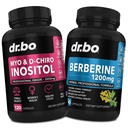 Myo-Inositol & D-Chiro Inositol & Berberine Supplement Capsules - Support Hormone Balance, Regular Menstrual Cycle, Womens Health - 1200mg Berberine Pills for Healthy Metabolism