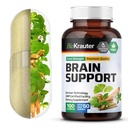 BIO KRAUTER Brain Support Supplement - 100 Telling - 1300 mg Blend van Ashwagandha, Panax Ginseng en Ginkgo Biloba - Vegan, Geen Fillers