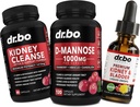 Nier Reiniging & D Mannose Supplementen - Nieren Detox & Bladder Ondersteuning Liquid Drops Supplement, D-Mannose 500mg 1000mg Capsules - DMannose Cranberry, Ondersteuning Nieren, Blaas en urine Tract Gezondheid